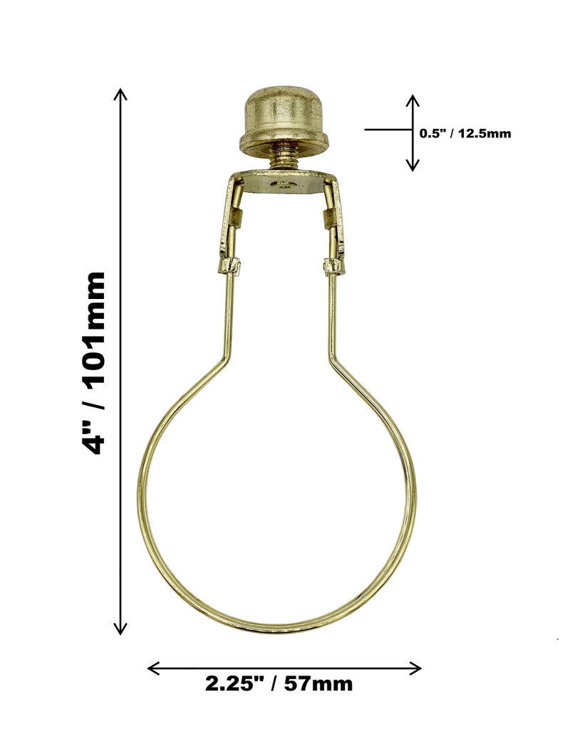 Creative HobbiesÂ® Lamp Shade Light Bulb Clip Adapter Clip on with Shade Attaching Finial Top - Gold - Image 3